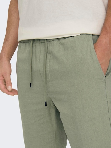 Regular Pantaloni 'Linus' de la Only & Sons pe verde