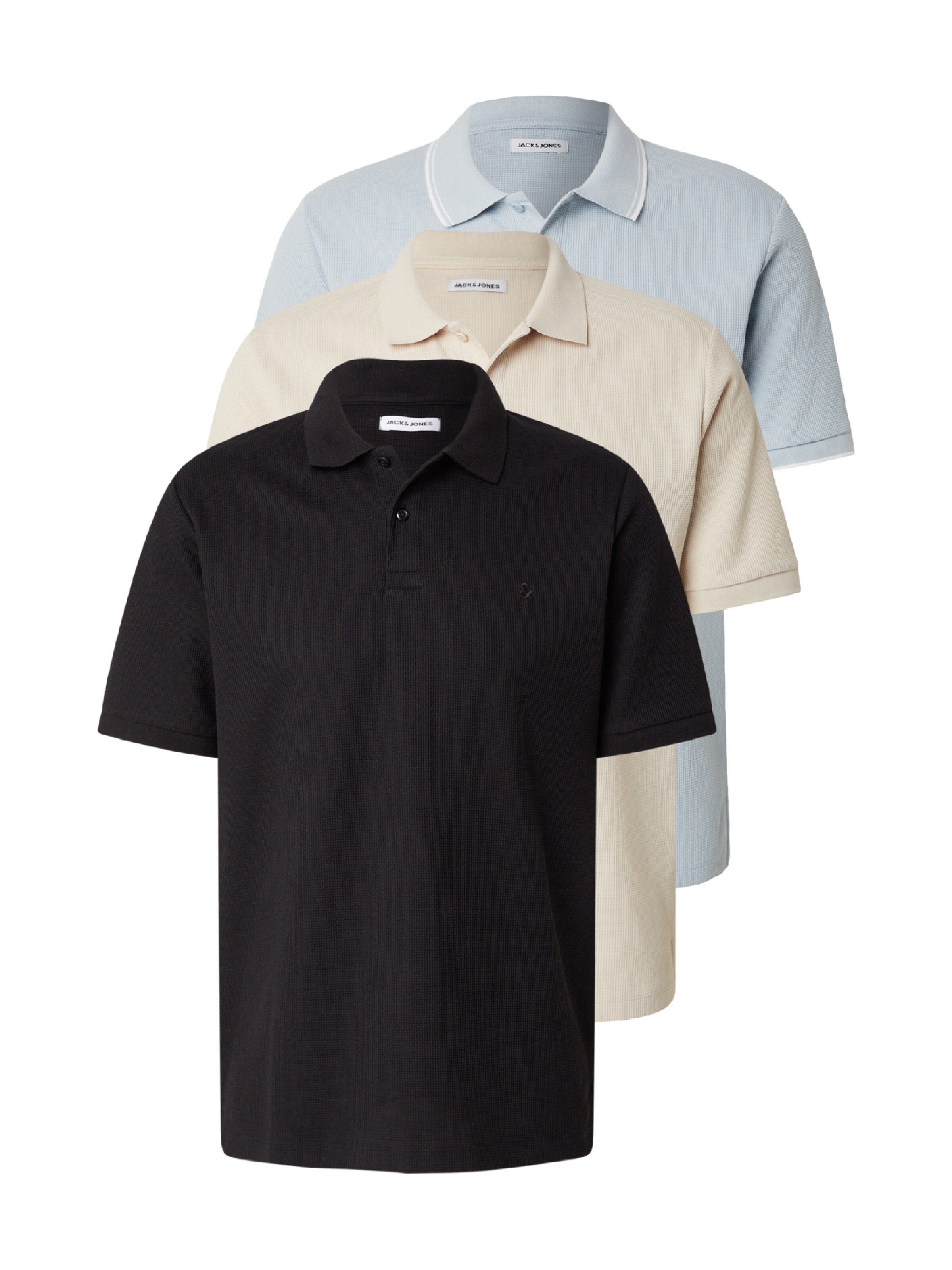 JACK & JONES T-Krekls 'JJEAUSTIN', krāsa - krēmkrāsas / debeszils / melns, Preces skats