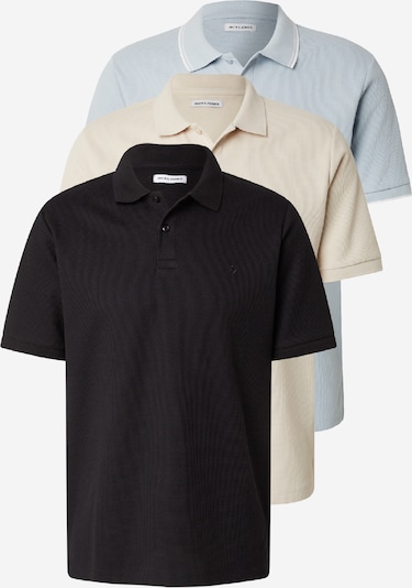JACK & JONES Majica 'JJEAUSTIN' u boja pijeska / svijetloplava / crna, Pregled proizvoda