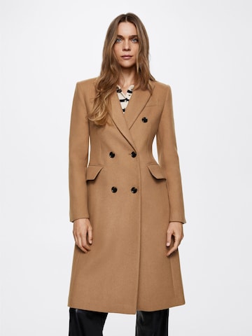 MANGO Between-Seasons Coat in Brown: front