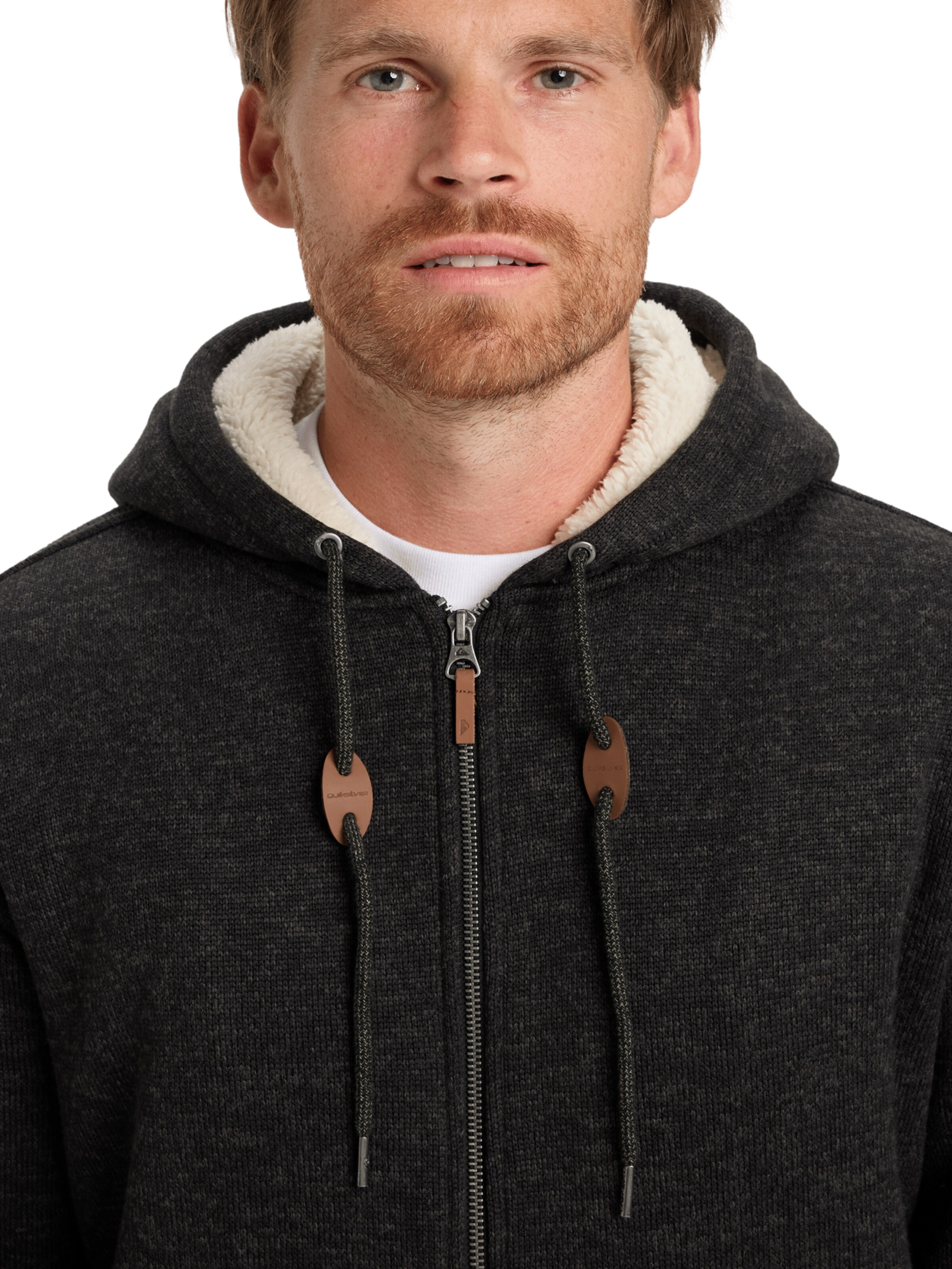 QUIKSILVER Zip-Up Hoodie in Black