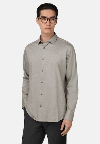 Coupe regular Chemise Boggi Milano en gris : devant