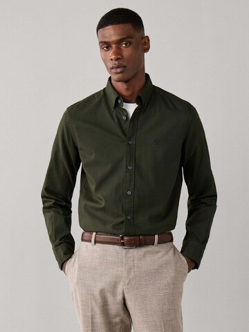 Regular fit Camicia 'Oxford' di Hackett London in verde: frontale