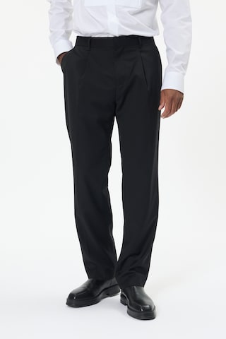 Matinique Regular Bandplooibroek 'MAweller' in Zwart: voorkant