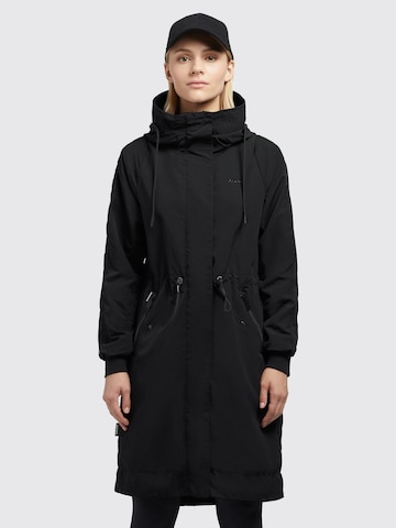 khujo Between-seasons coat 'Silica2' in Black: front