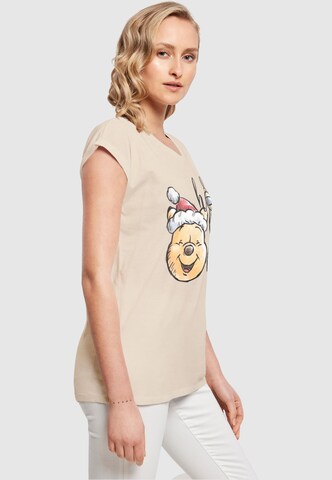 ABSOLUTE CULT Shirt 'Winnie The Pooh - Ho Ho Ho Baubles' in Beige