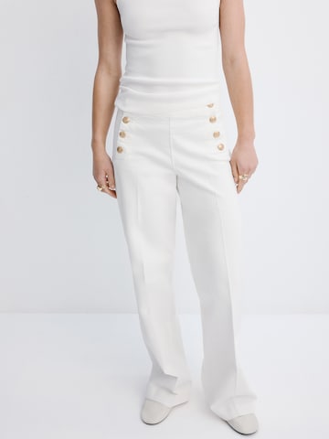 MANGO Wide leg Jeans in Wit: voorkant