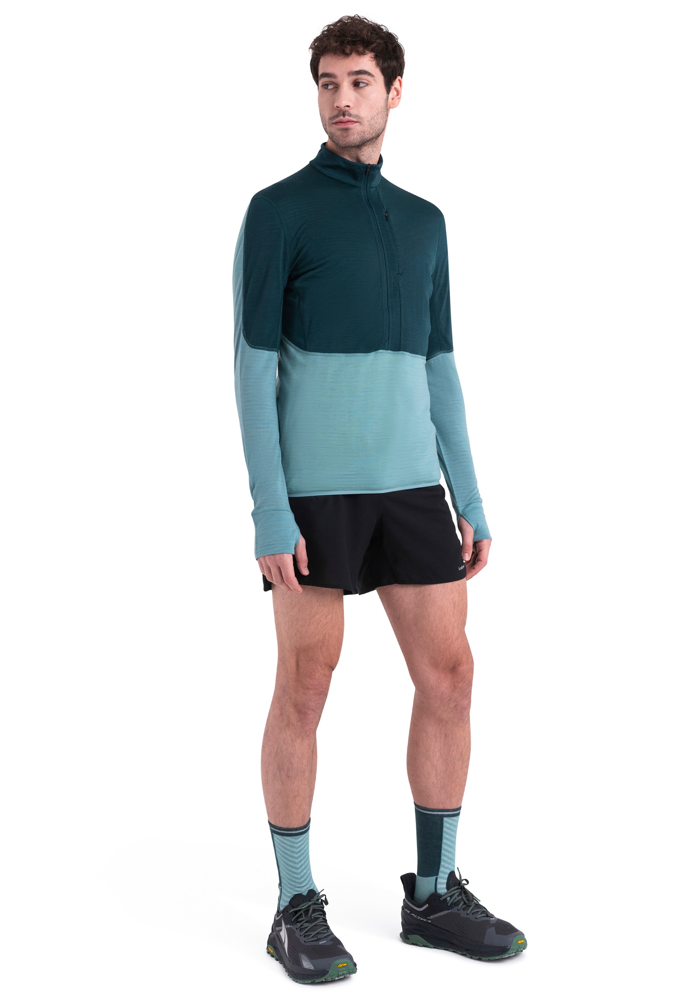 ICEBREAKERTehnička sportska majica 'Realfleece Descender' - zelena boja