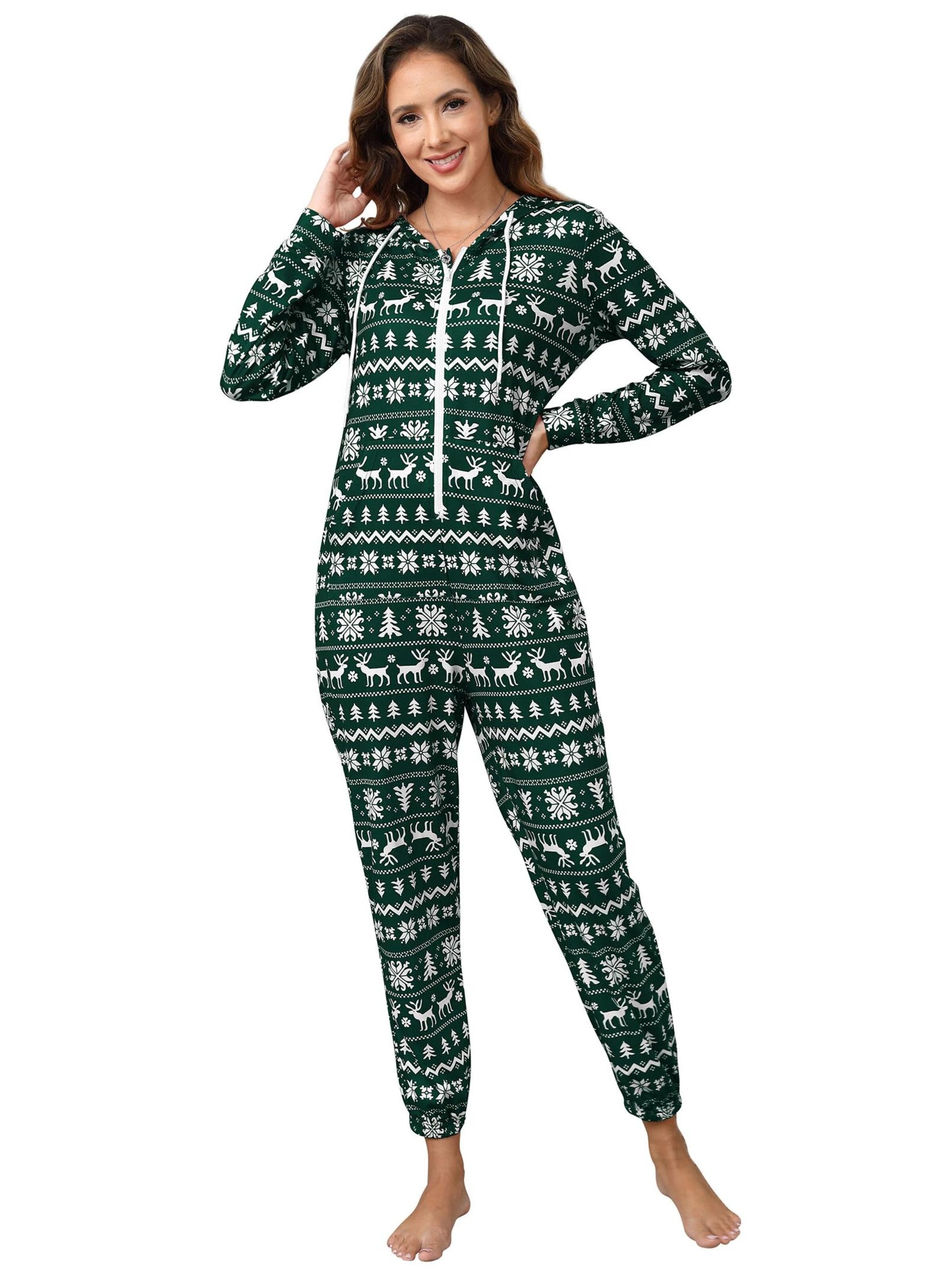 KoJooin Kombinezon 'Damen Overall mit Print, Kapuze, Kordelzug, langen Ärmeln und Taschen Bequemer Freizeit Jumpsuit' w kolorze zielony: przód