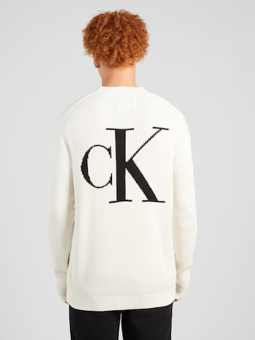 Calvin Klein Jeans Svetr 'BLOWN UP' – bílá