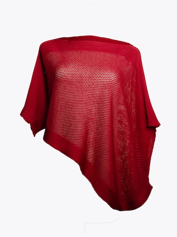LANARTO slow fashion Cape 'Sternen' in Red: front