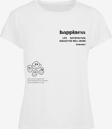 F4NT4STIC Shirt 'Happiness' in Wit: voorkant