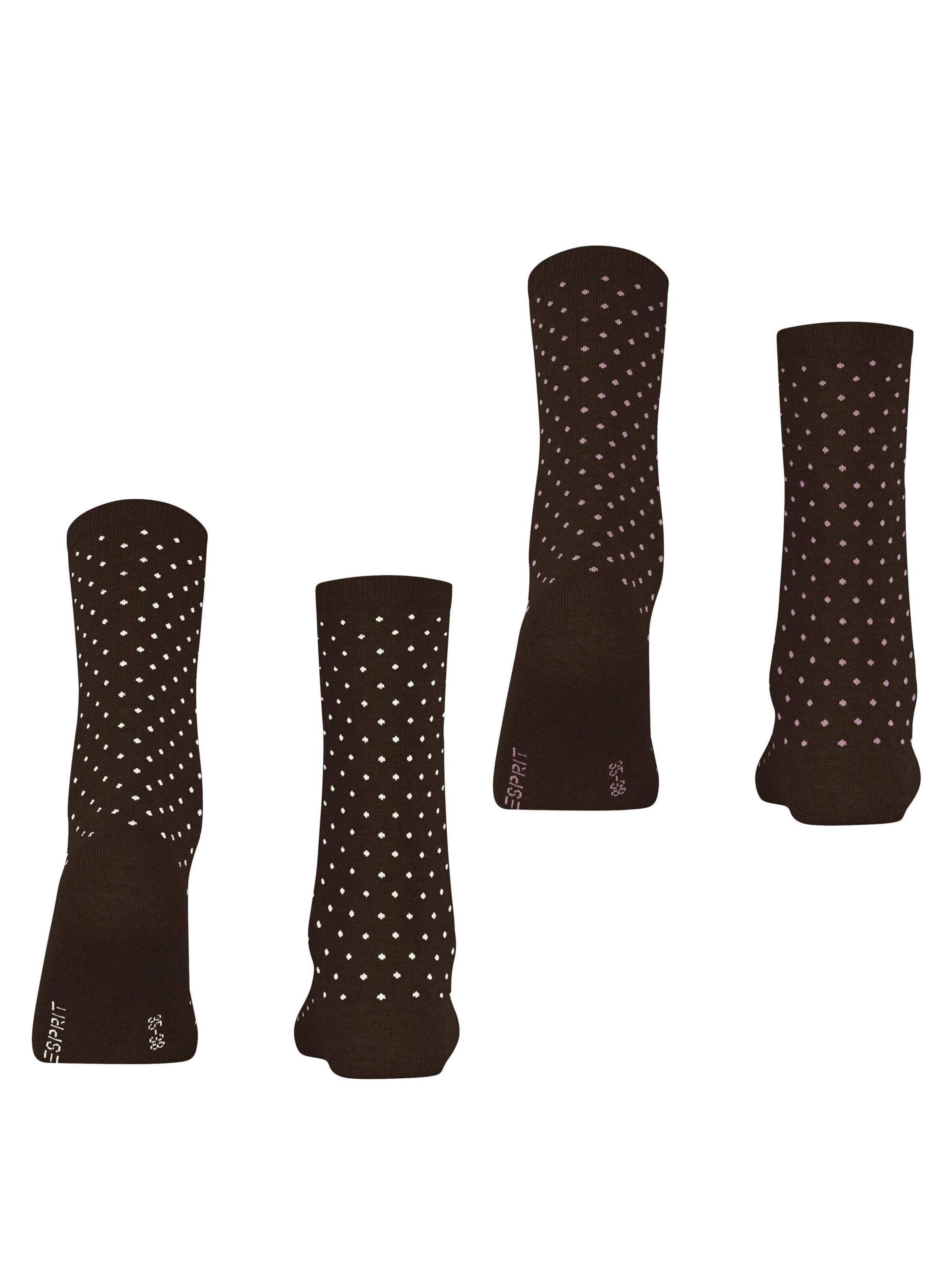 ESPRIT Socks 'Fine Dot 2-Pack' in Brown