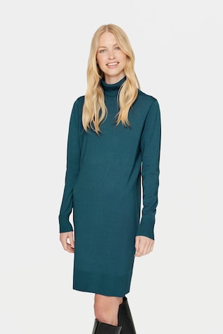 SAINT TROPEZ Úpletové šaty 'Mila' – modrá: přední strana