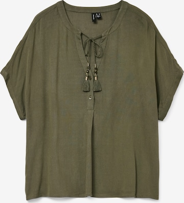 VERO MODA Bluse 'VMBENTE SS WIDE TOP WVN GA' in Grün: Vorderseite
