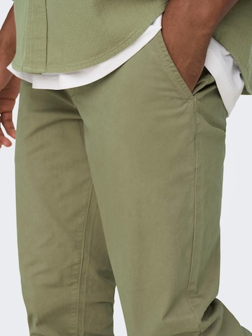 Only & Sons - Slimfit Calças chino 'Pete' em verde