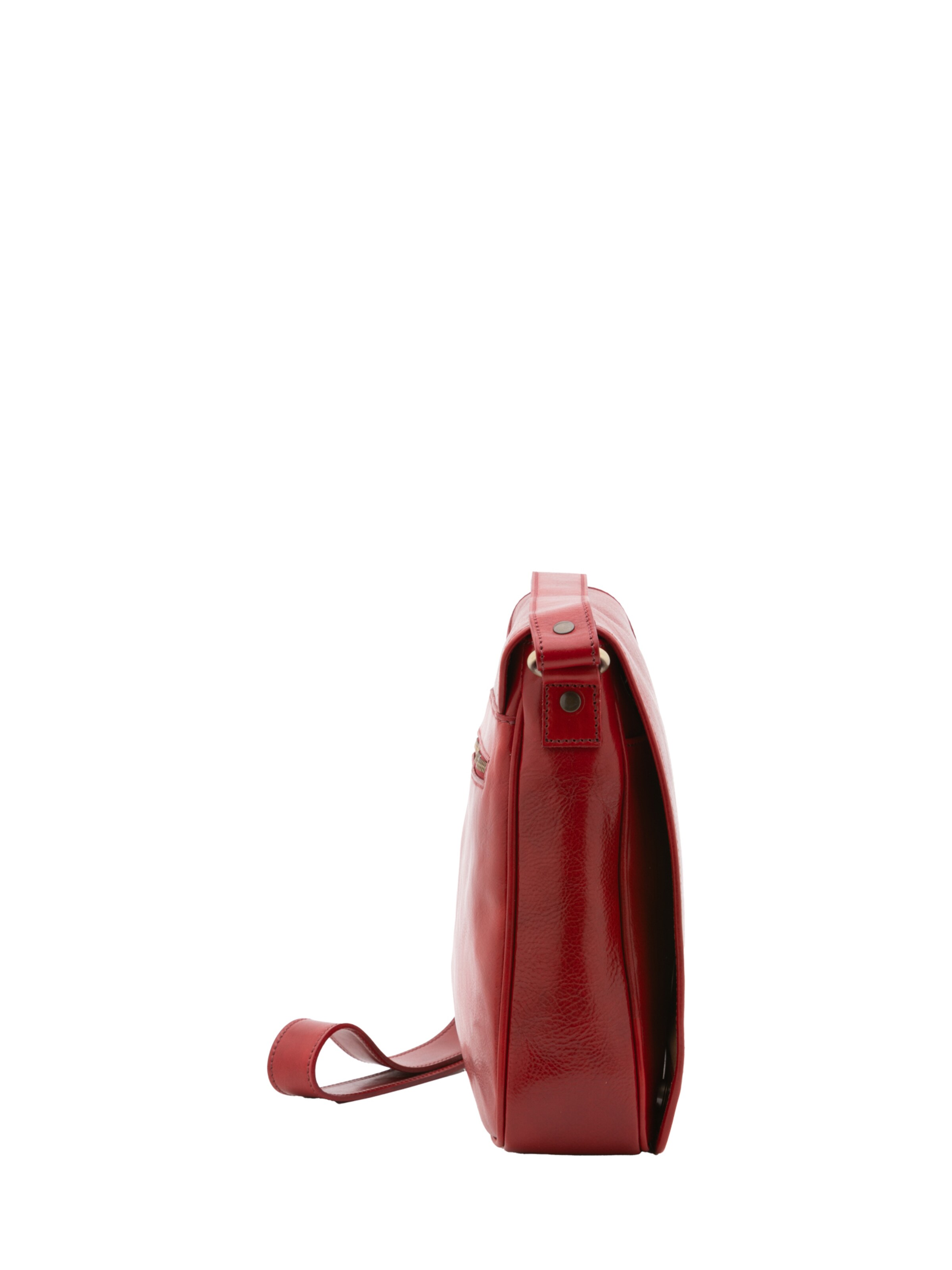 Borsa a tracolla 'Borsa a tracolla uomo vera pelle con chiusura magnetica - Made in Italy' di I Fratelli in rosso