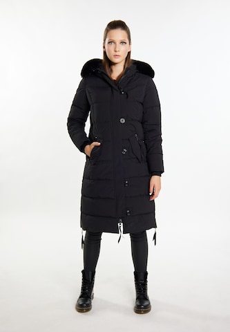 TUFFSKULL Χειμερινό παλτό σε μαύρο: μπροστά