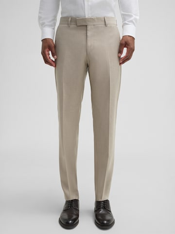 STRELLSON Slim fit Trousers with creases 'Melwin' in Beige: front
