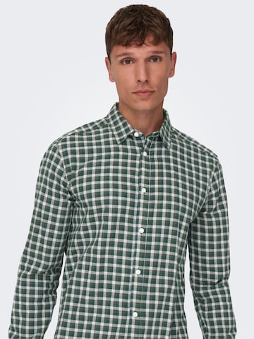 Only & Sons Slim fit Overhemd 'BEN' in Groen