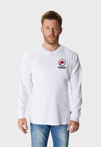Oldskull Langarmshirt in Weiß: Vorderseite