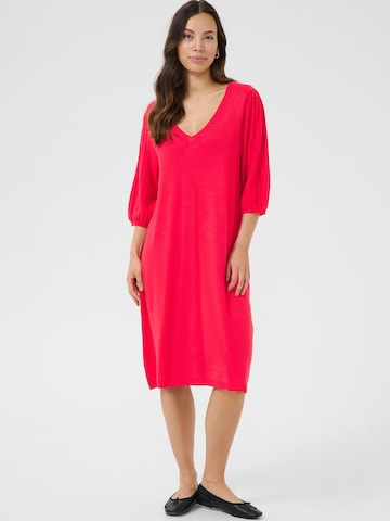 Cream Knit dress 'CR Villea' in Red