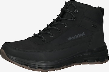 TOM TAILOR Lace-up boots in Black: front