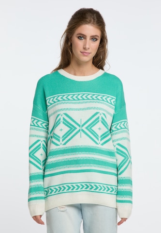 Pull-over IZIA en vert : devant