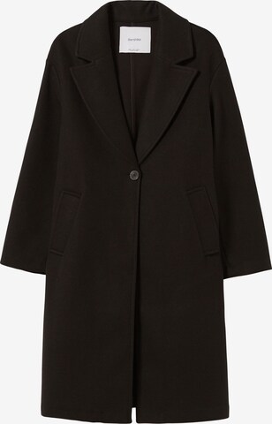 Bershka Between-seasons coat in Black: front