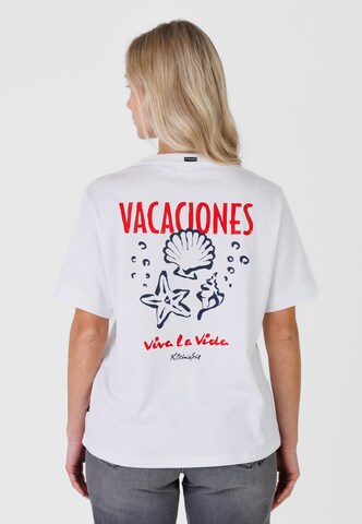 Kleinigkeit - Camiseta 'Vacaciones' en blanco: frente