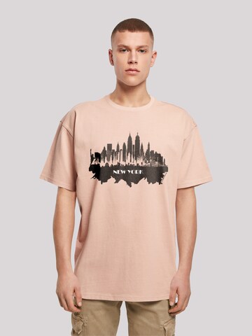 F4NT4STIC Shirt 'Cities Collection - New York skyline' in Beige: voorkant