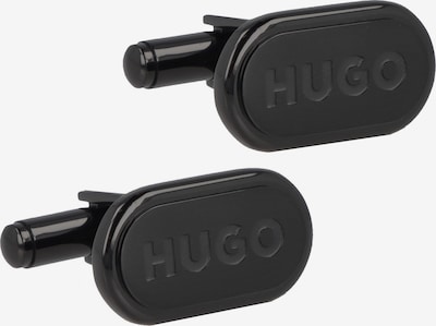 HUGO Boutons de manchette 'E-Classic' en noir, Vue avec produit