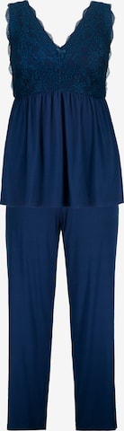 Ulla Popken Pyjama in Blauw: voorkant