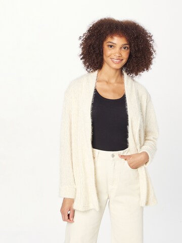 OVS Knit Cardigan 'OVER' in White: front