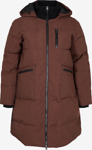 Manteau d’hiver 'MLUXA LUX' Zizzi en marron : devant