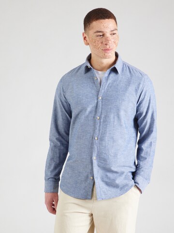 JJ Rebel - Ajuste regular Camisa 'JREBMOSS' en azul: frente