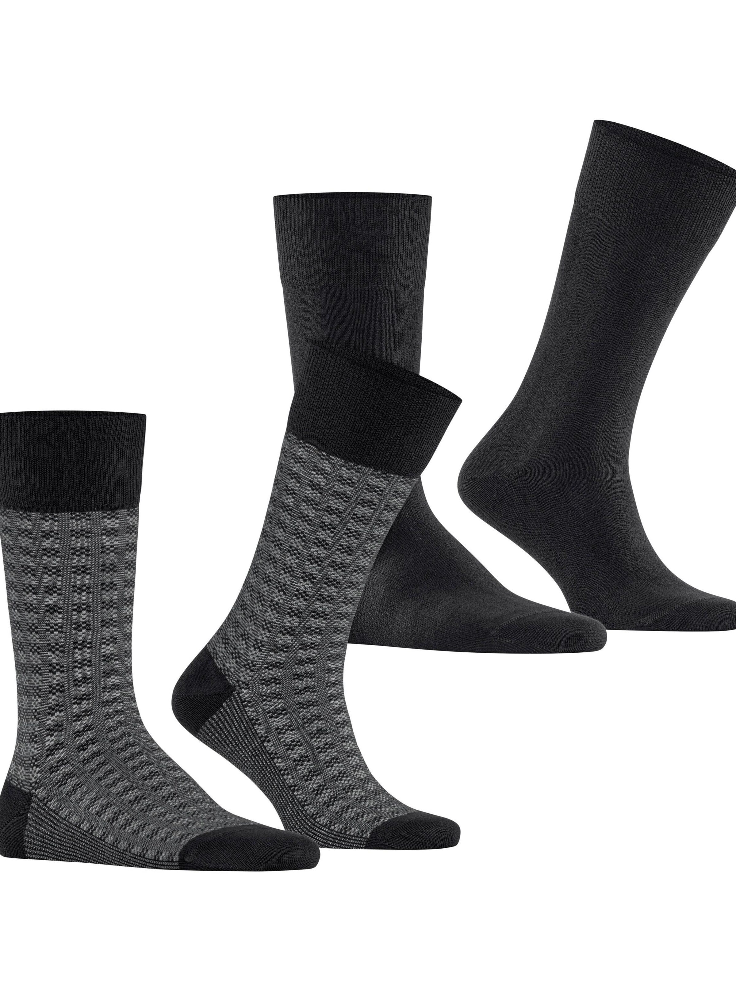 ESPRIT Socks 'Houndstooth 2-Pack' in Black: front