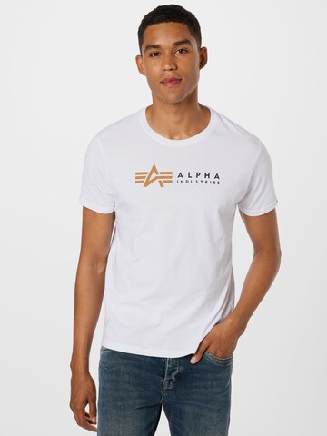 ALPHA INDUSTRIES T-shirt i vit: framsida