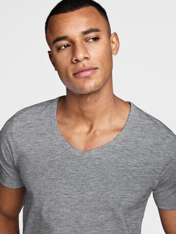JACK & JONES T-Shirt 'JJV-Neck' in Grau