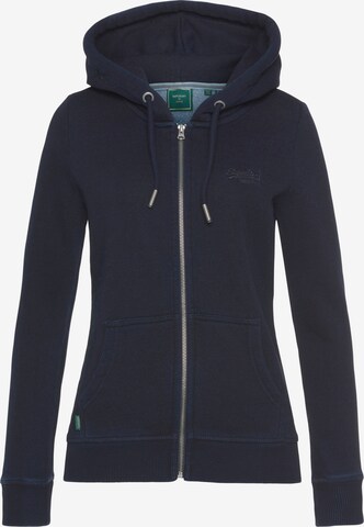 Superdry Zip-Up Hoodie in Blue: front