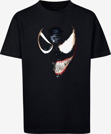 ABSOLUTE CULT Shirt 'Marvel - Venom Split Face' in Black: front