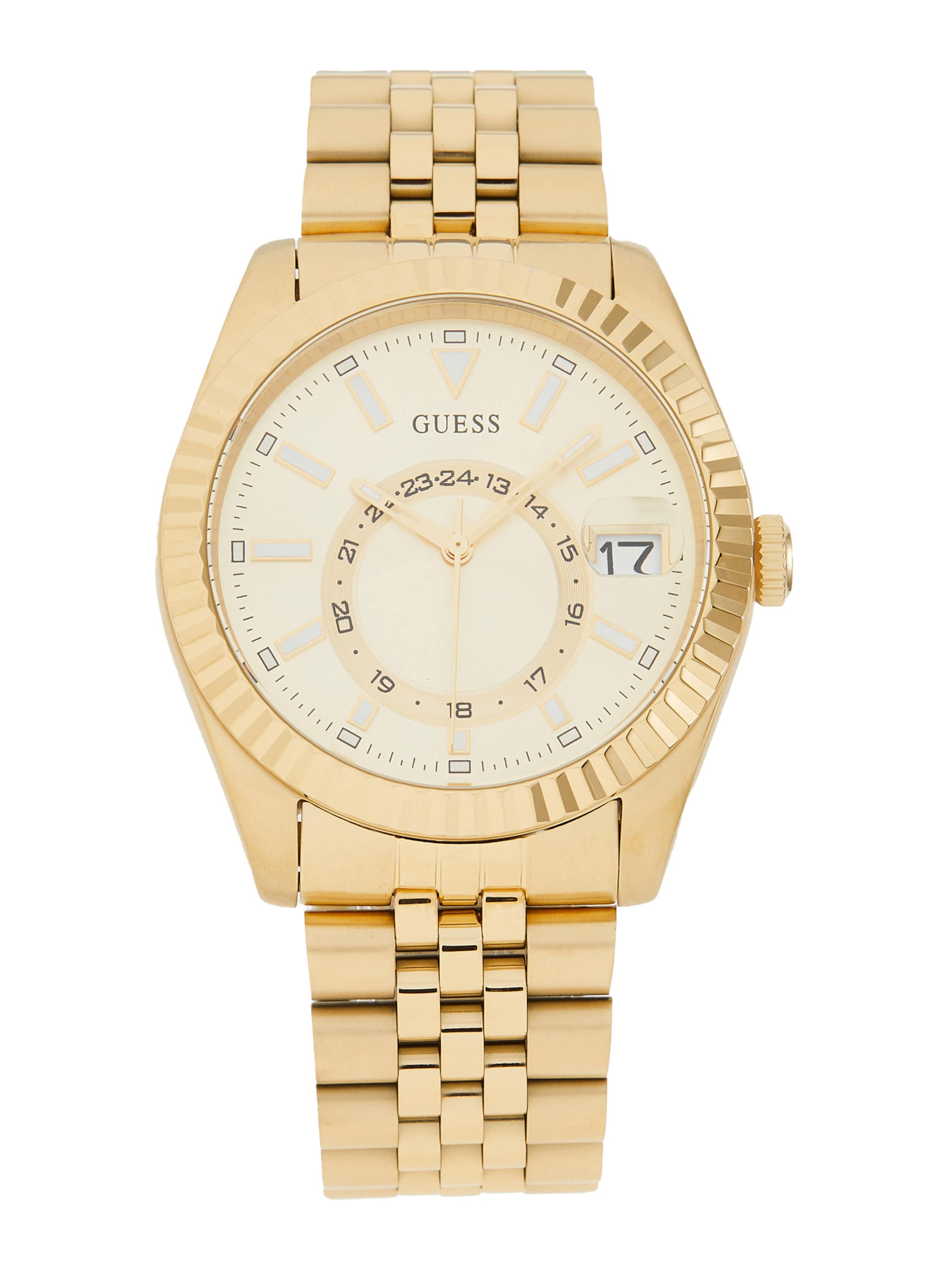 GUESS Analog watch 'JADEN' in Cream / Gold / Black, Item view
