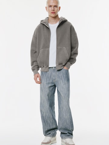 Pull&Bear Sweatvest in Grijs: voorkant