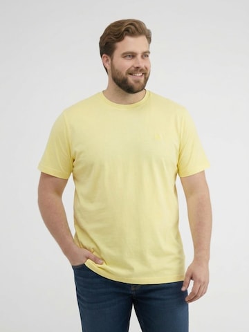 LERROS T-Shirt mit Rundkragen aus weicher Baumwolle, große Größen in Gelb: Vorderseite