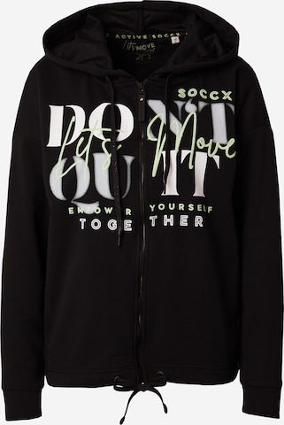 Soccx Zip-Up Hoodie in Black: front