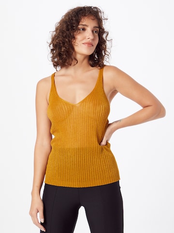 Tops en tricot Sisley en jaune : devant