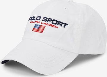 Casquette Polo Ralph Lauren en blanc : devant