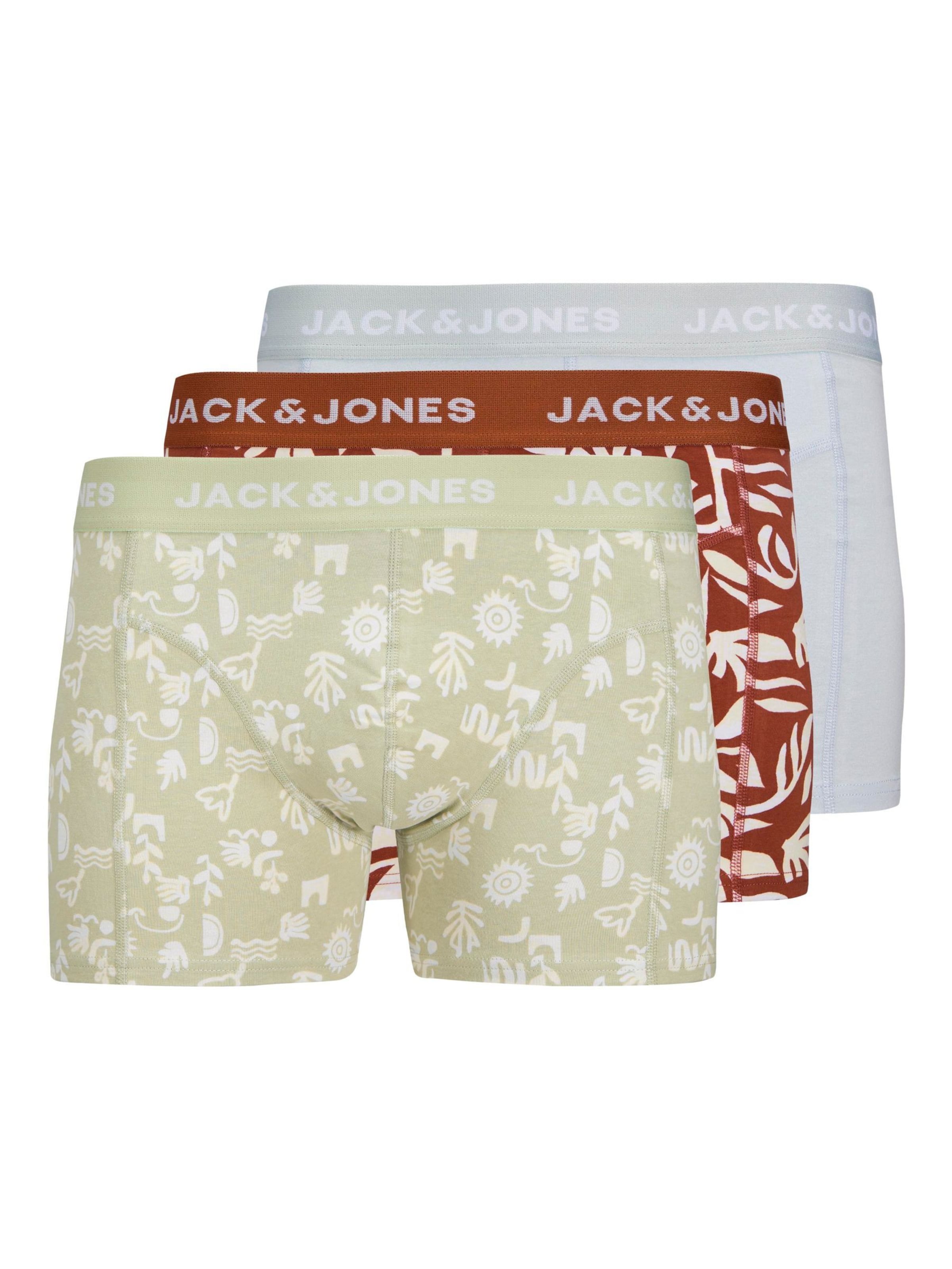 JACK & JONES Боксерки 'JACCORALS' в ръждиво кафяво / сиво / каки / бяло, Преглед на продукта