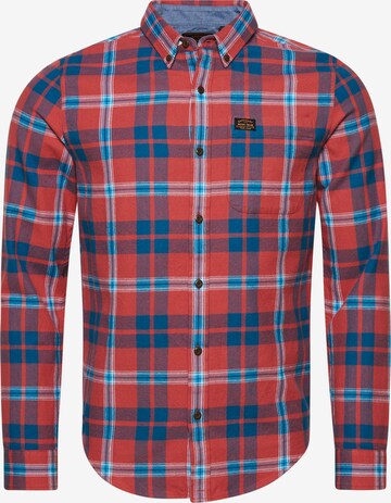 Superdry Button Up Shirt 'Vintage Lumberjack' in Orange: front