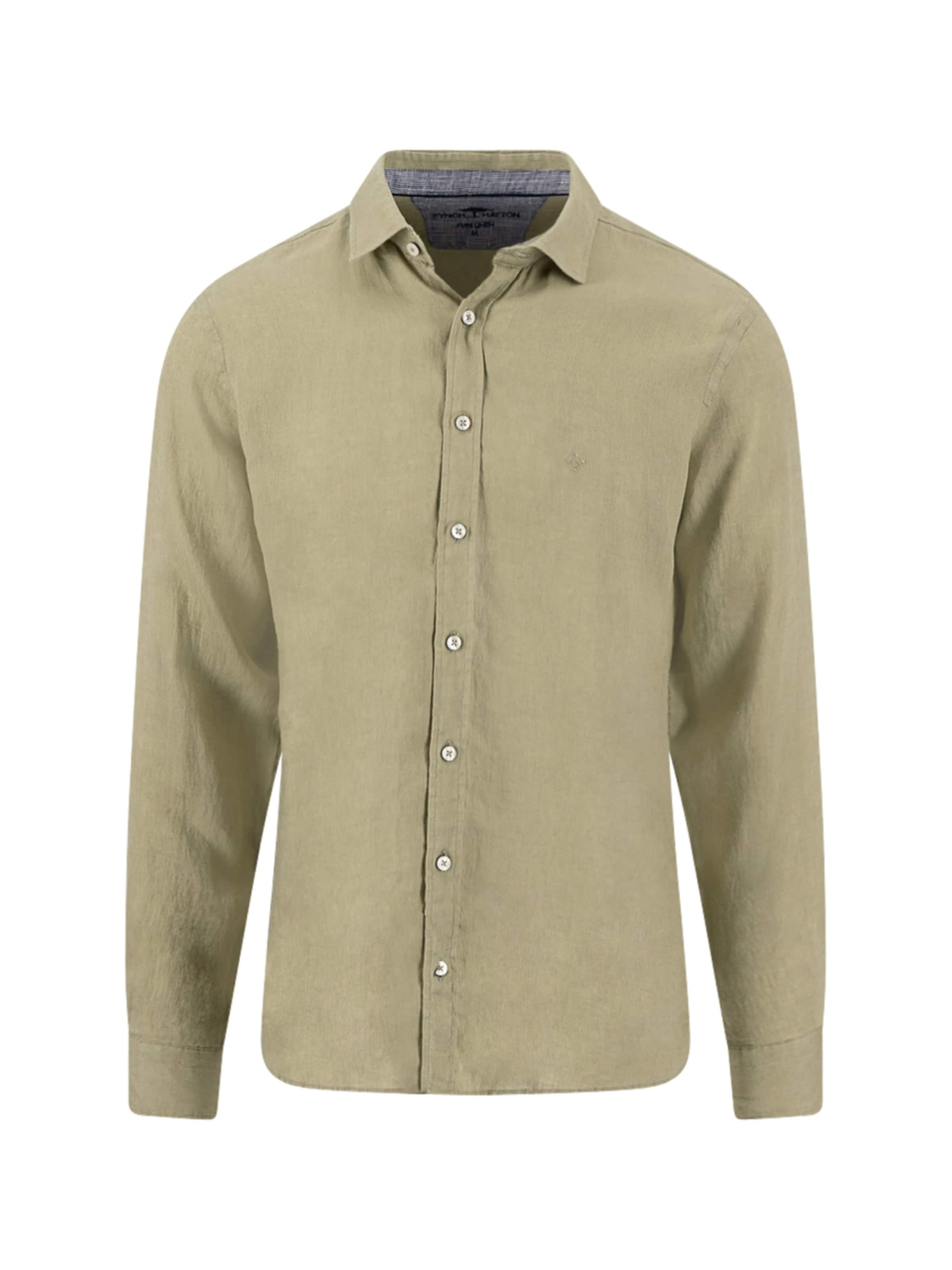 Fynch Hatton Regular Fit Hemd 'Premium Linen, Kent., 1/1 pistachio'‌‌‌‌‌‌‌‌‌ in Grün: Vorderseite